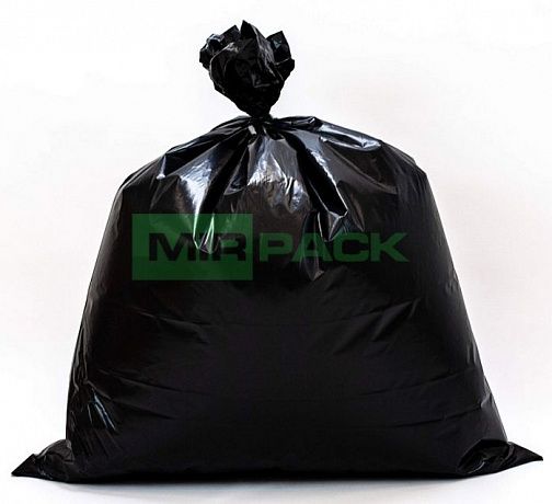 Мешки для мусора 180 л, 80 мкм, ПВД, 100 шт. черные, 2х слойные - Вид 1