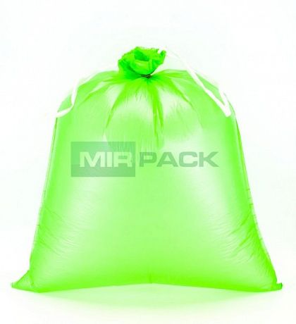 Пакеты для мусора с завязками 35 л, 18 мкм, 15 шт, ПНД, зеленые - Вид 5